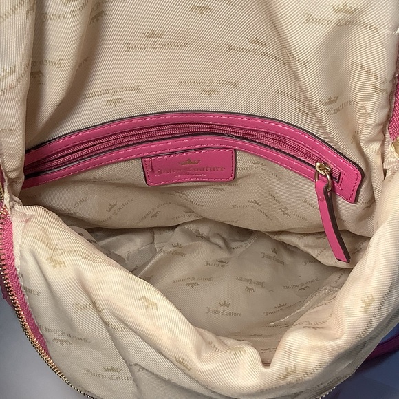 JUICY COUTURE Hot Pink with Gold Detail Purse Backpack - Picture 12 of 16